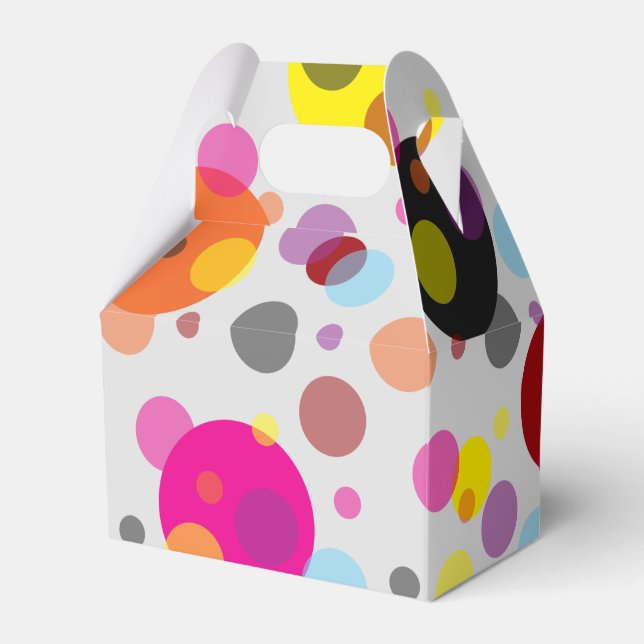 Colourful Polka Dots Favor Box (Front Side)