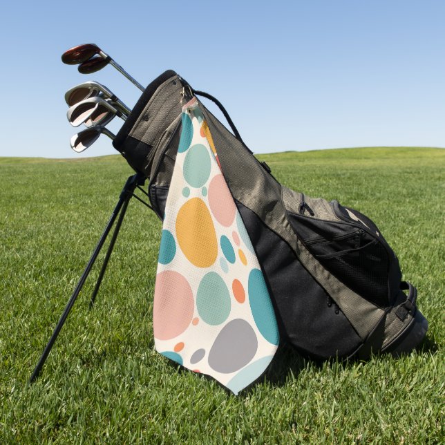 Colourful Polka Dots Golf Towel (Green)