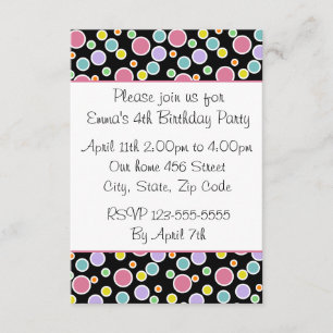 Colourful Polka Dots Invitation