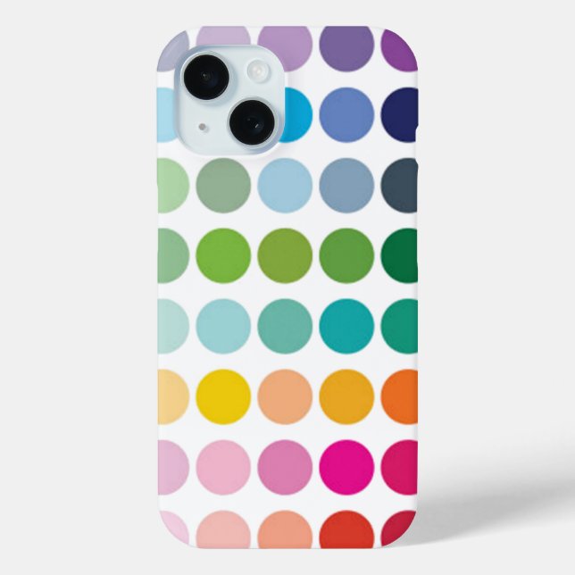 Colourful Polka Dots iPhone 15 Case (Back)