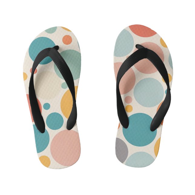 Colourful Polka Dots Kid's Flip Flops (Footbed)