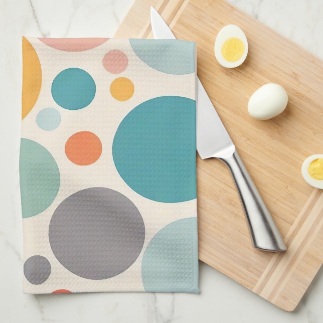 Colourful Polka Dots Kitchen Towel (Quarter Fold)