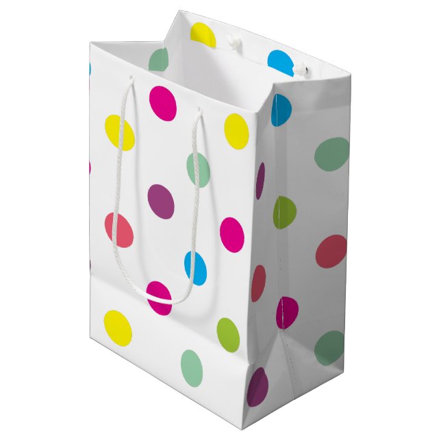 Colourful Polka Dots  Medium Gift Bag (Front Angled)