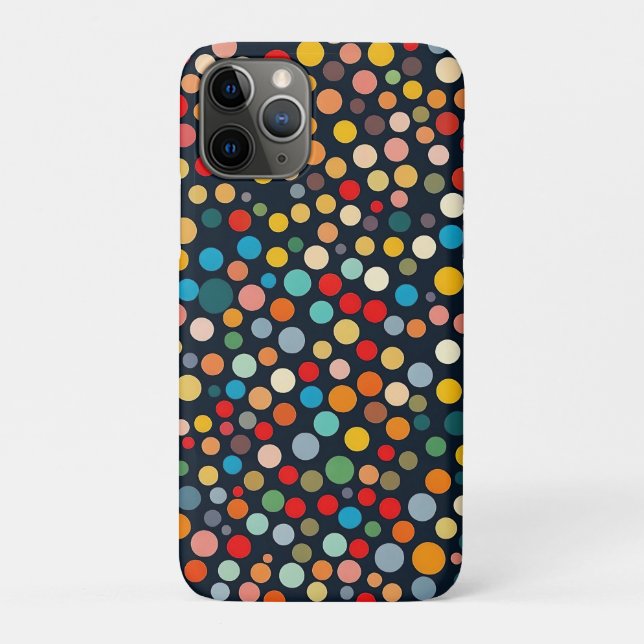 Colourful Polka Dots on Dark Background Case-Mate iPhone Case (Back)