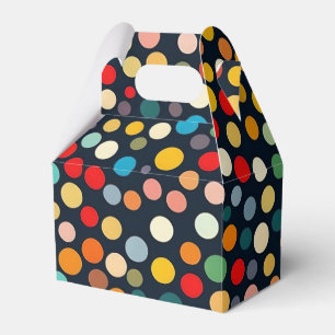 Colourful Polka Dots on Dark Background Favor Box