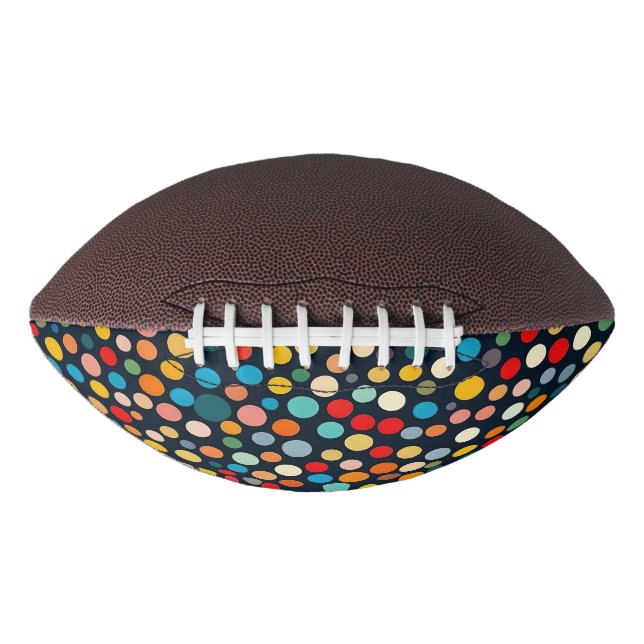 Colourful Polka Dots on Dark Background Football (Front)