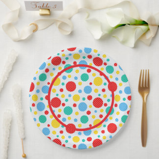 Colourful Polka Dots Paper Plate