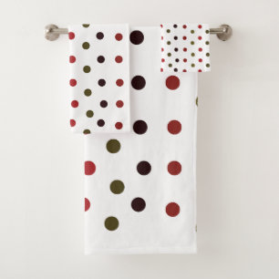 Colourful Polka Dots Pattern Bath Towel Set