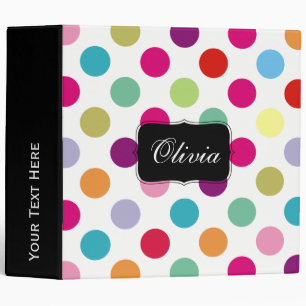 Colourful Polka Dots Pattern Binder