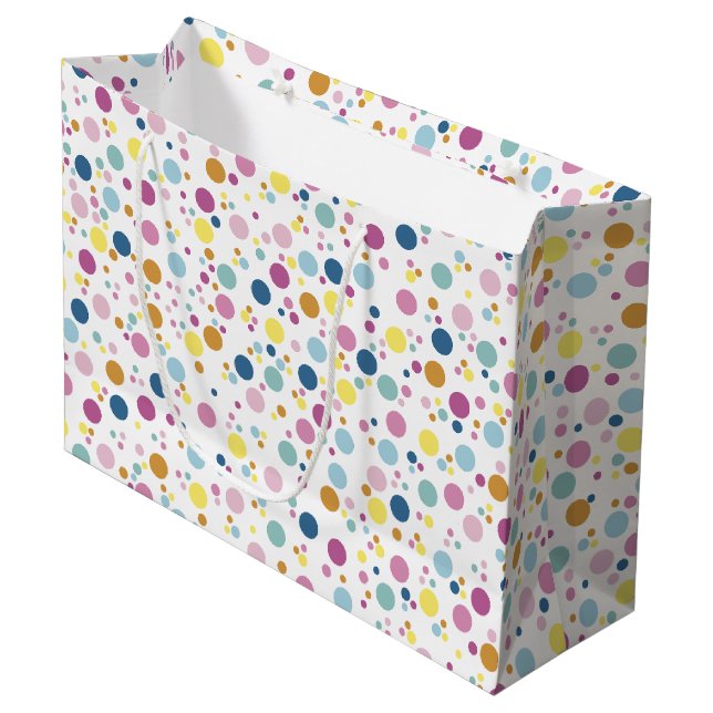 Colourful Polka Dots Pattern  Large Gift Bag (Front Angled)