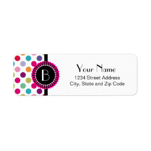 Colourful Polka Dots Pattern with Monogram