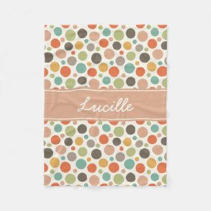 Colourful Polka Dots Personalized Doggie Blanket