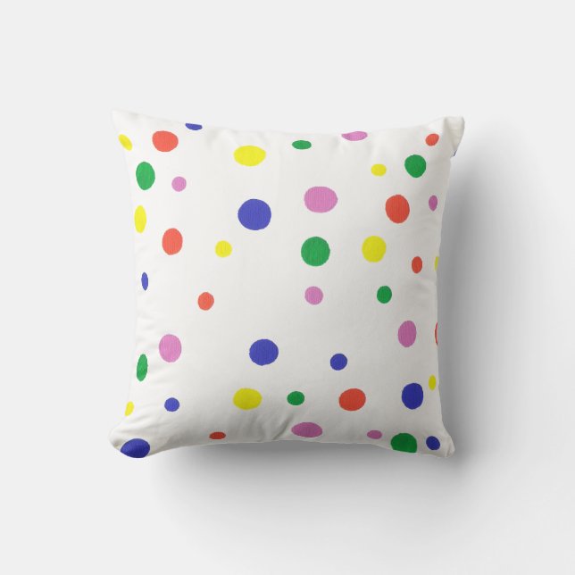 Colourful Polka Dots Pillow (Front)