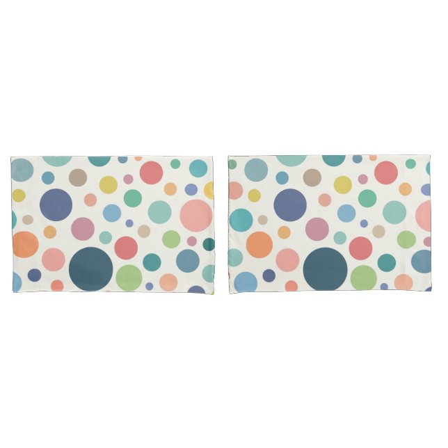 Colourful Polka Dots Pillowcase (Front-Set)