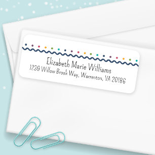 Colourful Polka Dots Return Address Label