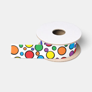 Colourful Polka Dots Ribbon Satin Ribbon