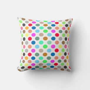 Colourful Polka Dots - Seamless Pattern Throw Pillow