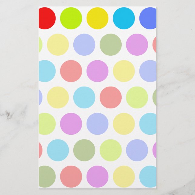 Colourful Polka Dots Stationery (Front)