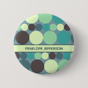 Colourful Polka Dots Stripe Simple Personalized 2 Inch Round Button