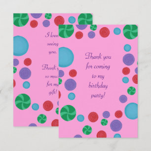 Colourful polka dots thank you cards