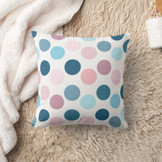 Colourful Polka Dots Throw Pillow (Blanket)