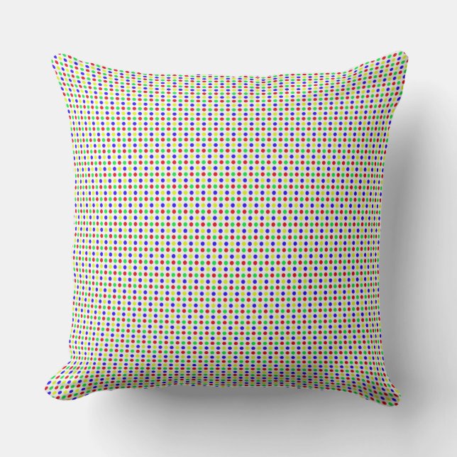 Colourful Polka Dots Throw Pillow (Front)