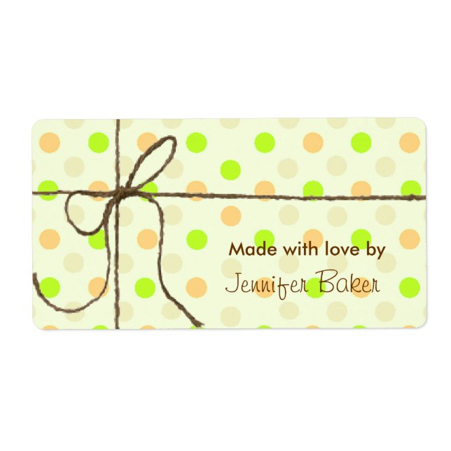 Colourful Polka Dots Tied Package Labels (Front)
