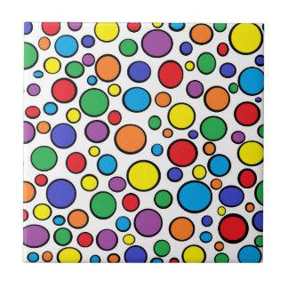 Colourful Polka Dots Tile