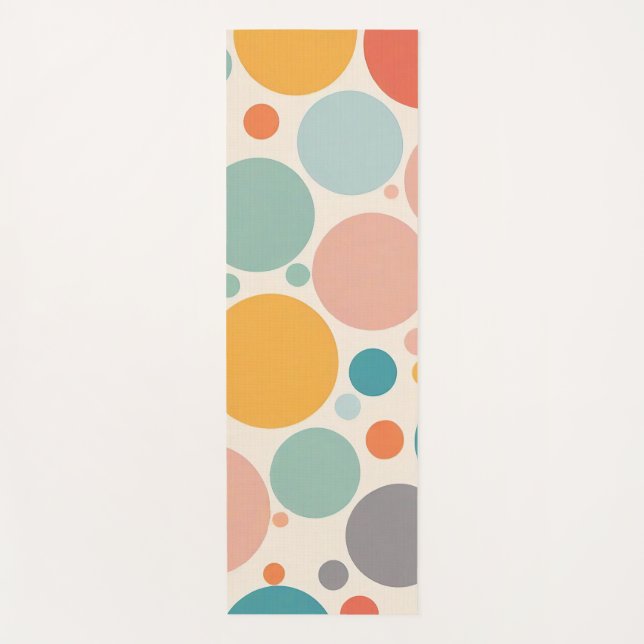 Colourful Polka Dots Yoga Mat (Front)