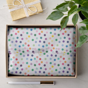 Colourful Polkadot Art Pattern On Crisp White Tissue Paper