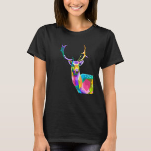 Colourful polygon animal deer art T-Shirt
