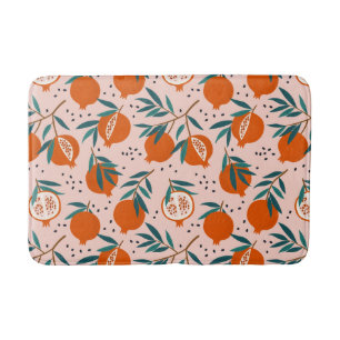 Colourful Pomegranate Pattern Bath Mat