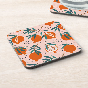 Colourful Pomegranate Pattern Coaster