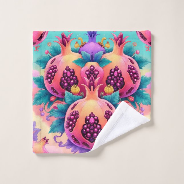Colourful Pomegranate Wash Cloth (Wash Cloth)