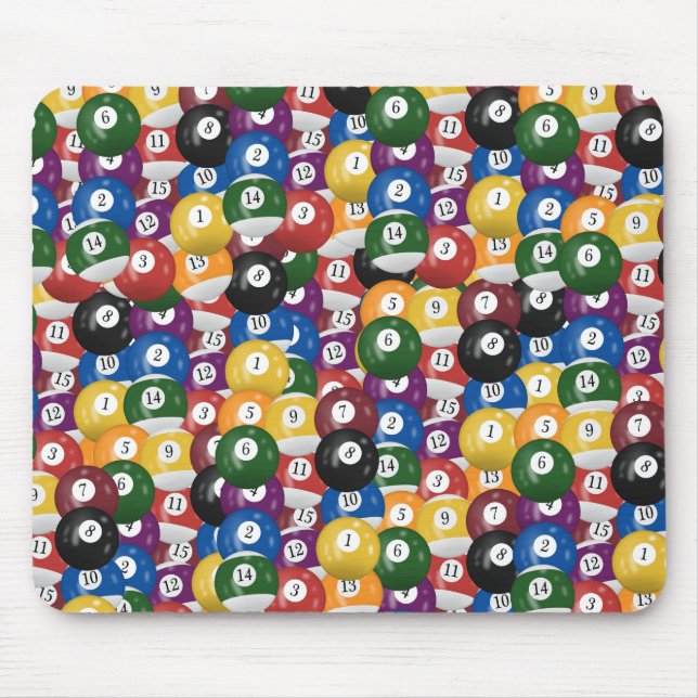 Colourful Pool Balls Mouse Pad (Front)