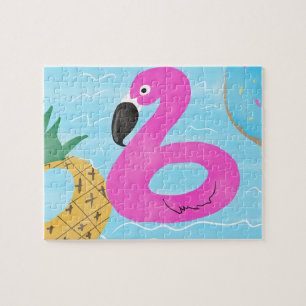 Colourful Pool Inflatable Flamingo Doughnut Pineap Jigsaw Puzzle