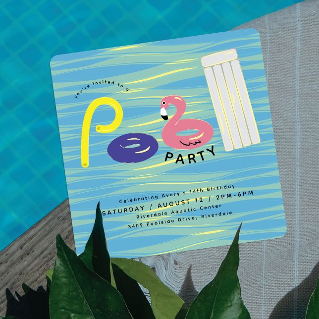 Colourful Pool Party | Pool Floats Birthday Invitation (Creator Uploaded)