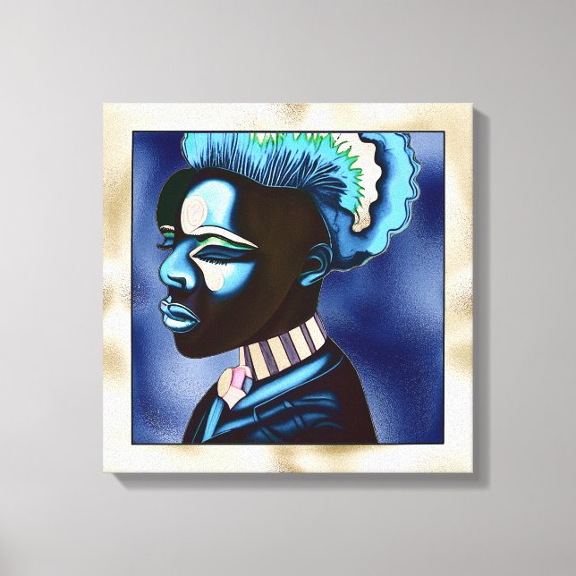 Colourful Pop Art African Man Canvas Print (Front)