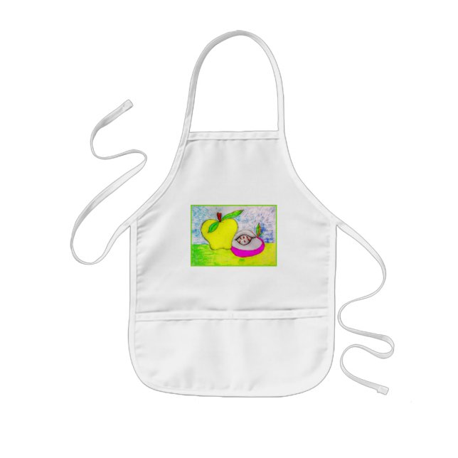 Colourful Pop Art Apples Kids Apron (Front)