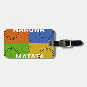 Colourful Pop Art Collage & "Hakuna Matata" Messag Luggage Tag