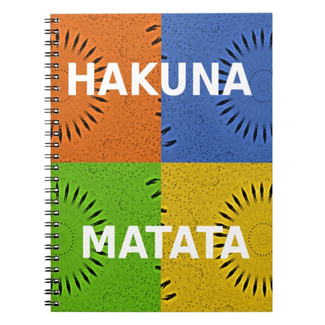 Colourful Pop Art Collage & "Hakuna Matata" Messag Notebook (Front)