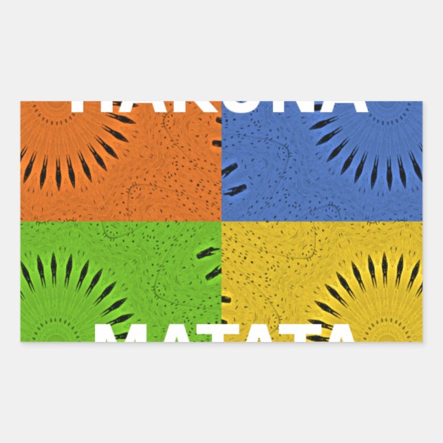 Colourful Pop Art Collage & "Hakuna Matata" Messag Sticker (Front)