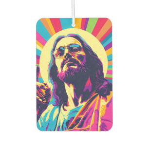 Colourful Pop Art Cool Jesus Air Freshener