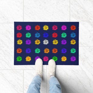 Colourful Pop Art Daisies Cute Girly Adorable Fun Doormat