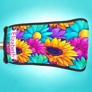 Colourful Pop Art Daisy Personalized Golf Head Cover
