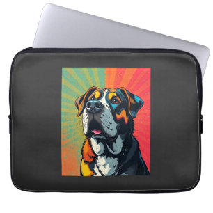 Colourful Pop Art Dog Illustration Bold & Fun Pet Laptop Sleeve