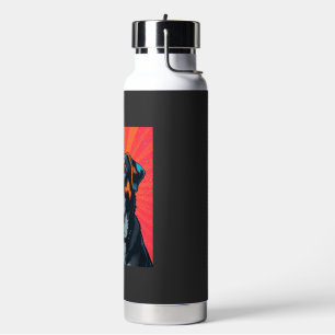 Colourful Pop Art Dog Illustration  Bold & Fun Pet Water Bottle