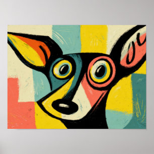 Colourful Pop Art Dog Portrait Poster