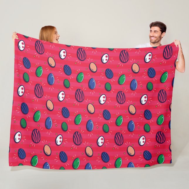 Colourful Pop Art Easter Eggs Pattern Fleece Blanket (In Situ)