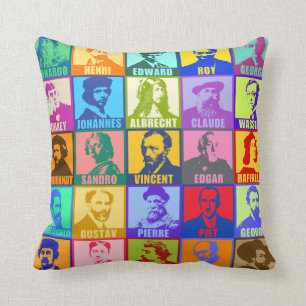 Colourful Pop Art Famous Artists Throw Pillow